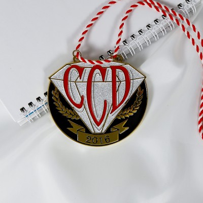 Promotion Customer Design sport medal award set of running metal medal lanyard